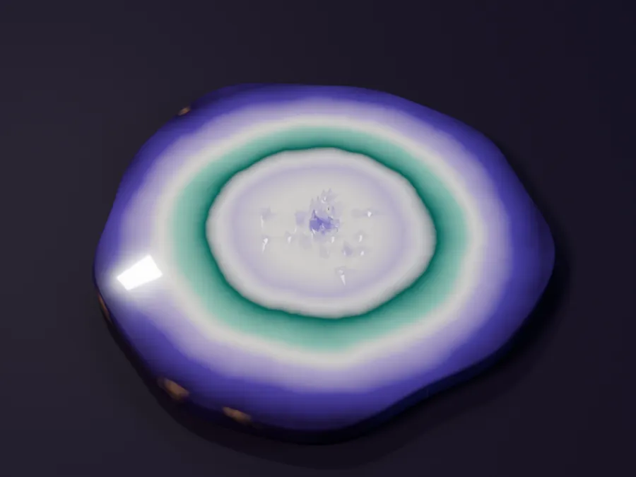 Pieza de resina con efecto geoda
